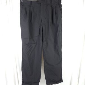 HICKEY FREEMAN Mens Size 38x30 Black Pleated Cuffed Dress Pants